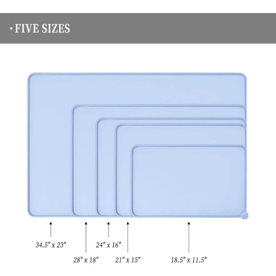 Reopet Silicone Pet Feeding Mats, Waterproof Dog and Cat Place Mats with Raised Edges, Dog and Cat Bowl Mats, Choice of Sizes Reopet Silicone Pet Feeding Mats, Waterproof Dog and Cat Place Mats with Raised Edges, Dog and Cat Bowl Mats, Choice of Sizes
