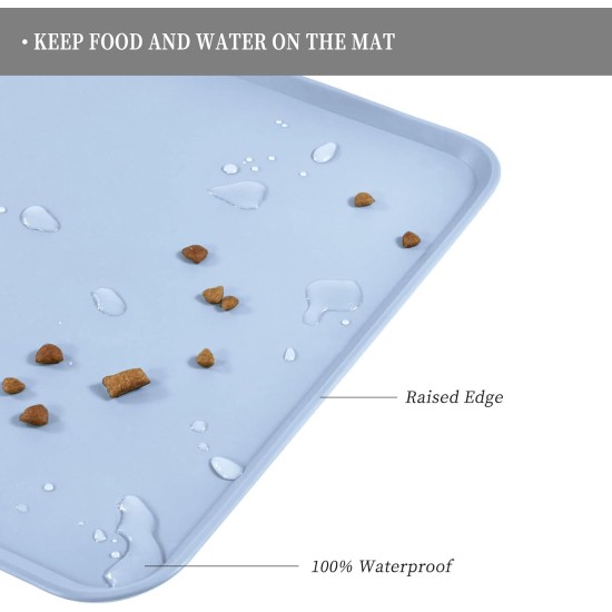 Reopet Silicone Pet Feeding Mats, Waterproof Dog and Cat Place Mats with Raised Edges, Dog and Cat Bowl Mats, Choice of Sizes Reopet Silicone Pet Feeding Mats, Waterproof Dog and Cat Place Mats with Raised Edges, Dog and Cat Bowl Mats, Choice of Sizes