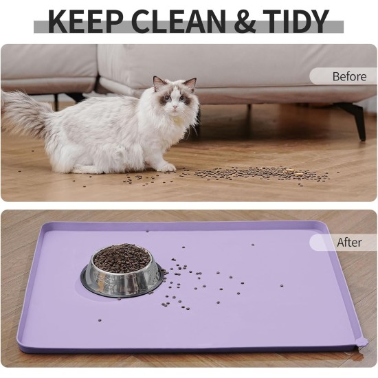 Reopet Silicone Pet Feeding Mats, Waterproof Dog and Cat Place Mats with Raised Edges, Dog and Cat Bowl Mats, Choice of Sizes Reopet Silicone Pet Feeding Mats, Waterproof Dog and Cat Place Mats with Raised Edges, Dog and Cat Bowl Mats, Choice of Sizes