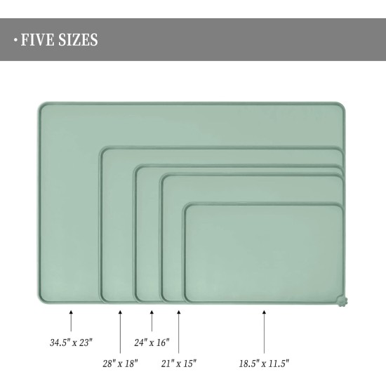 Reopet Silicone Pet Feeding Mats, Waterproof Dog and Cat Place Mats with Raised Edges, Dog and Cat Bowl Mats, Choice of Sizes Reopet Silicone Pet Feeding Mats, Waterproof Dog and Cat Place Mats with Raised Edges, Dog and Cat Bowl Mats, Choice of Sizes