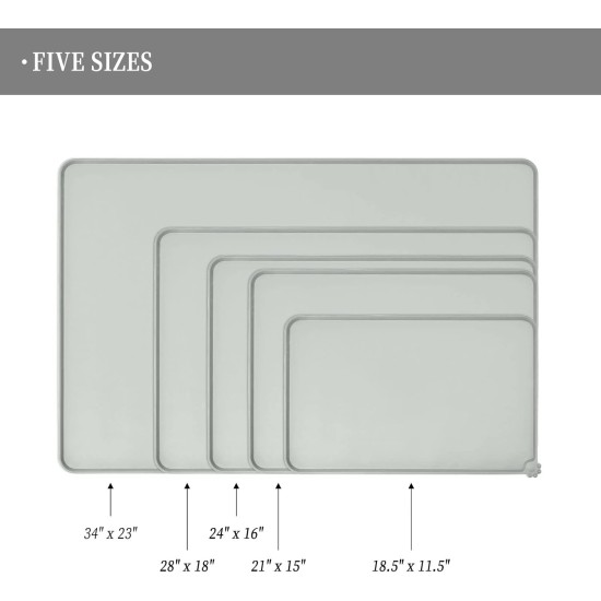 Reopet Silicone Pet Feeding Mats, Waterproof Dog and Cat Place Mats with Raised Edges, Dog and Cat Bowl Mats, Choice of Sizes Reopet Silicone Pet Feeding Mats, Waterproof Dog and Cat Place Mats with Raised Edges, Dog and Cat Bowl Mats, Choice of Sizes