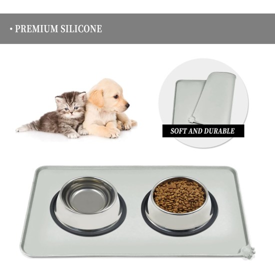 Reopet Silicone Pet Feeding Mats, Waterproof Dog and Cat Place Mats with Raised Edges, Dog and Cat Bowl Mats, Choice of Sizes Reopet Silicone Pet Feeding Mats, Waterproof Dog and Cat Place Mats with Raised Edges, Dog and Cat Bowl Mats, Choice of Sizes