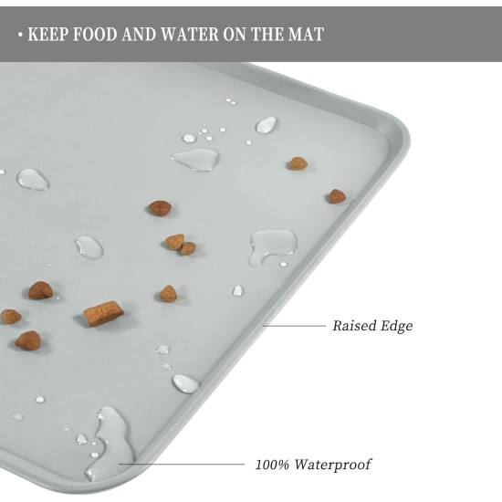 Reopet Silicone Pet Feeding Mats, Waterproof Dog and Cat Place Mats with Raised Edges, Dog and Cat Bowl Mats, Choice of Sizes Reopet Silicone Pet Feeding Mats, Waterproof Dog and Cat Place Mats with Raised Edges, Dog and Cat Bowl Mats, Choice of Sizes