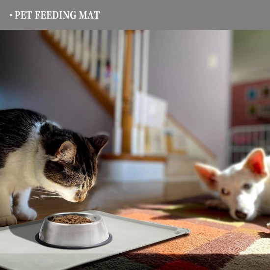 Reopet Silicone Pet Feeding Mats, Waterproof Dog and Cat Place Mats with Raised Edges, Dog and Cat Bowl Mats, Choice of Sizes Reopet Silicone Pet Feeding Mats, Waterproof Dog and Cat Place Mats with Raised Edges, Dog and Cat Bowl Mats, Choice of Sizes