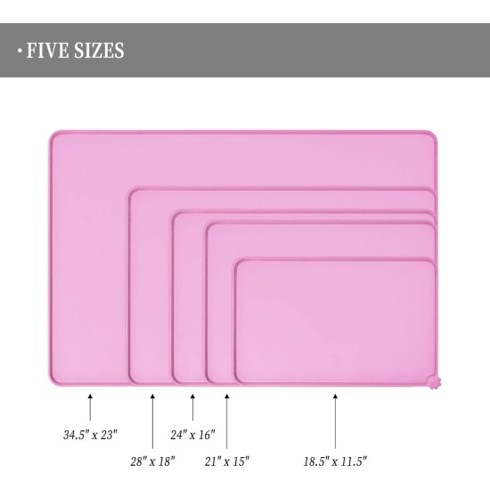 Reopet Silicone Pet Feeding Mats, Waterproof Dog and Cat Place Mats with Raised Edges, Dog and Cat Bowl Mats, Choice of Sizes Reopet Silicone Pet Feeding Mats, Waterproof Dog and Cat Place Mats with Raised Edges, Dog and Cat Bowl Mats, Choice of Sizes
