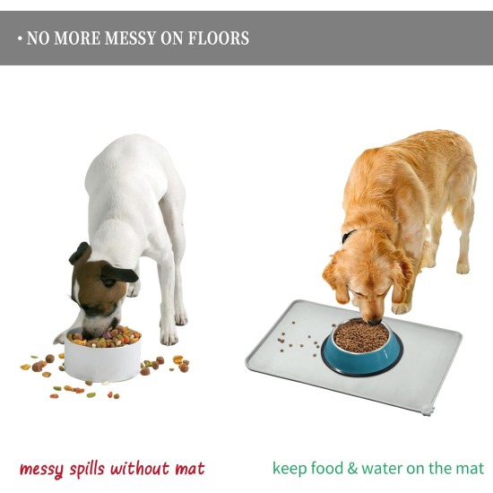 Reopet Silicone Pet Feeding Mats, Waterproof Dog and Cat Place Mats with Raised Edges, Dog and Cat Bowl Mats, Choice of Sizes Reopet Silicone Pet Feeding Mats, Waterproof Dog and Cat Place Mats with Raised Edges, Dog and Cat Bowl Mats, Choice of Sizes