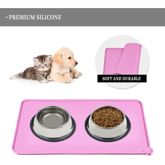 Reopet Silicone Pet Feeding Mats, Waterproof Dog and Cat Place Mats with Raised Edges, Dog and Cat Bowl Mats, Choice of Sizes Reopet Silicone Pet Feeding Mats, Waterproof Dog and Cat Place Mats with Raised Edges, Dog and Cat Bowl Mats, Choice of Sizes
