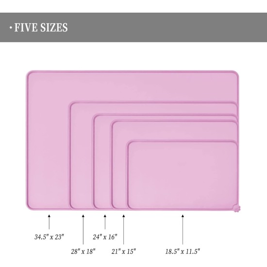 Reopet Silicone Pet Feeding Mats, Waterproof Dog and Cat Place Mats with Raised Edges, Dog and Cat Bowl Mats, Choice of Sizes Reopet Silicone Pet Feeding Mats, Waterproof Dog and Cat Place Mats with Raised Edges, Dog and Cat Bowl Mats, Choice of Sizes