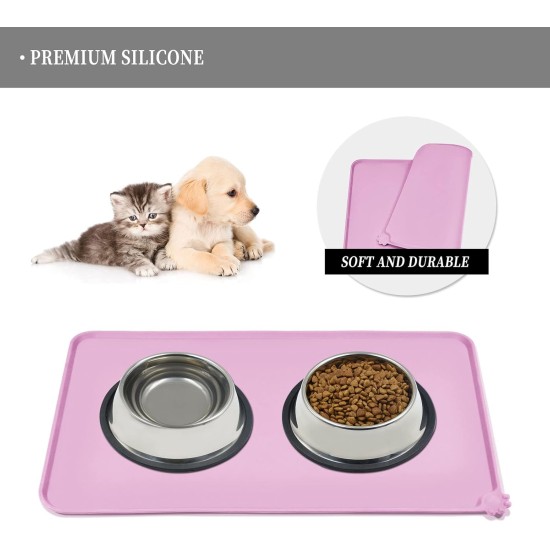 Reopet Silicone Pet Feeding Mats, Waterproof Dog and Cat Place Mats with Raised Edges, Dog and Cat Bowl Mats, Choice of Sizes Reopet Silicone Pet Feeding Mats, Waterproof Dog and Cat Place Mats with Raised Edges, Dog and Cat Bowl Mats, Choice of Sizes