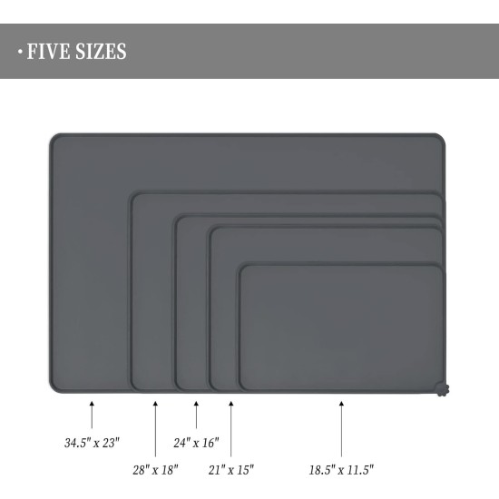 Reopet Silicone Pet Feeding Mats, Waterproof Dog and Cat Place Mats with Raised Edges, Dog and Cat Bowl Mats, Choice of Sizes Reopet Silicone Pet Feeding Mats, Waterproof Dog and Cat Place Mats with Raised Edges, Dog and Cat Bowl Mats, Choice of Sizes