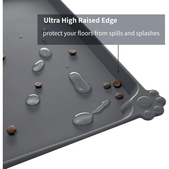 Reopet Silicone Pet Feeding Mats, Waterproof Dog and Cat Place Mats with Raised Edges, Dog and Cat Bowl Mats, Choice of Sizes Reopet Silicone Pet Feeding Mats, Waterproof Dog and Cat Place Mats with Raised Edges, Dog and Cat Bowl Mats, Choice of Sizes