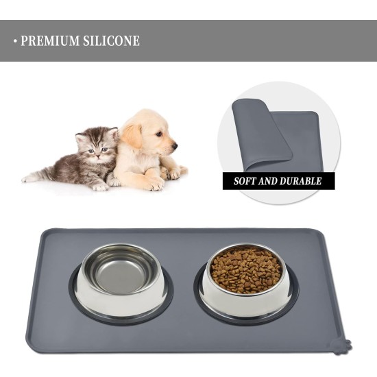 Reopet Silicone Pet Feeding Mats, Waterproof Dog and Cat Place Mats with Raised Edges, Dog and Cat Bowl Mats, Choice of Sizes Reopet Silicone Pet Feeding Mats, Waterproof Dog and Cat Place Mats with Raised Edges, Dog and Cat Bowl Mats, Choice of Sizes