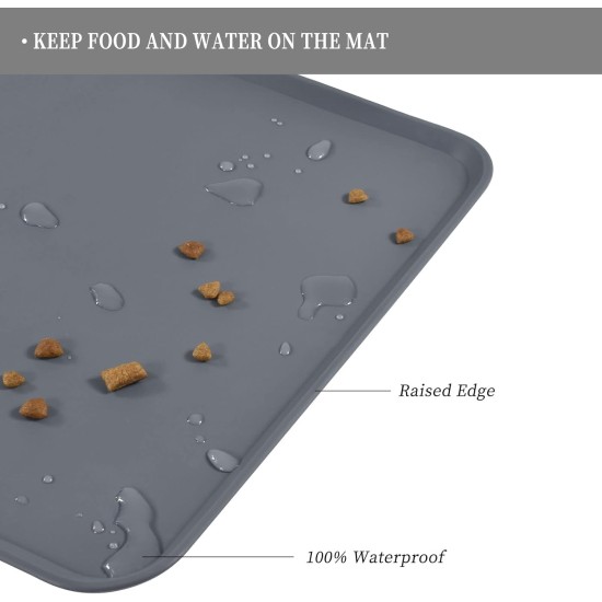 Reopet Silicone Pet Feeding Mats, Waterproof Dog and Cat Place Mats with Raised Edges, Dog and Cat Bowl Mats, Choice of Sizes Reopet Silicone Pet Feeding Mats, Waterproof Dog and Cat Place Mats with Raised Edges, Dog and Cat Bowl Mats, Choice of Sizes