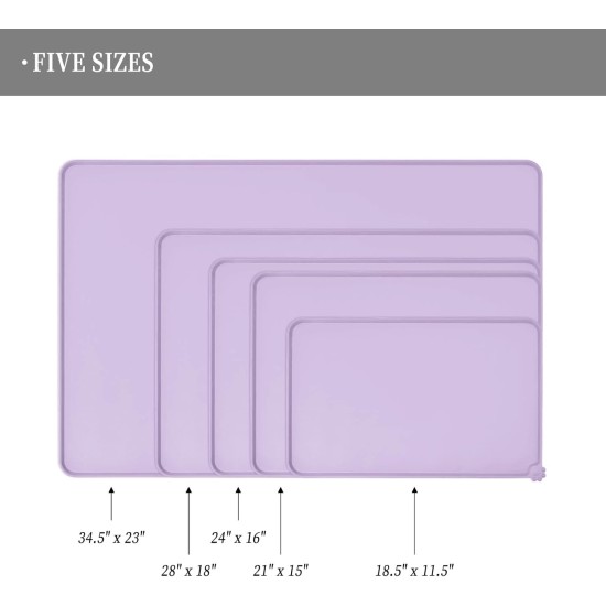 Reopet Silicone Pet Feeding Mats, Waterproof Dog and Cat Place Mats with Raised Edges, Dog and Cat Bowl Mats, Choice of Sizes Reopet Silicone Pet Feeding Mats, Waterproof Dog and Cat Place Mats with Raised Edges, Dog and Cat Bowl Mats, Choice of Sizes