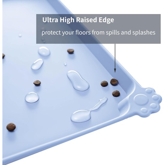 Reopet Silicone Pet Feeding Mats, Waterproof Dog and Cat Place Mats with Raised Edges, Dog and Cat Bowl Mats, Choice of Sizes Reopet Silicone Pet Feeding Mats, Waterproof Dog and Cat Place Mats with Raised Edges, Dog and Cat Bowl Mats, Choice of Sizes