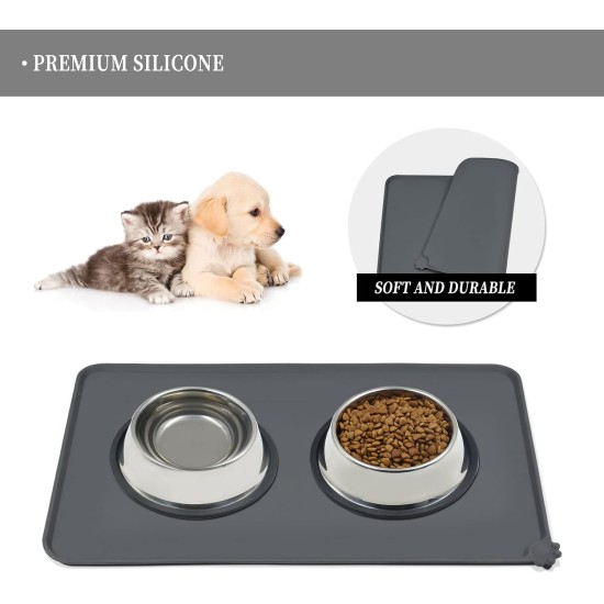 Reopet Silicone Pet Feeding Mats, Waterproof Dog and Cat Place Mats with Raised Edges, Dog and Cat Bowl Mats, Choice of Sizes Reopet Silicone Pet Feeding Mats, Waterproof Dog and Cat Place Mats with Raised Edges, Dog and Cat Bowl Mats, Choice of Sizes