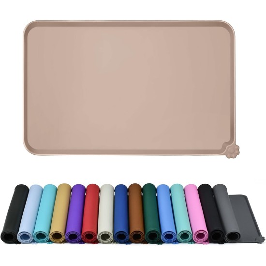 Reopet Silicone Pet Feeding Mats, Waterproof Dog and Cat Place Mats with Raised Edges, Dog and Cat Bowl Mats, Choice of Sizes Reopet Silicone Pet Feeding Mats, Waterproof Dog and Cat Place Mats with Raised Edges, Dog and Cat Bowl Mats, Choice of Sizes
