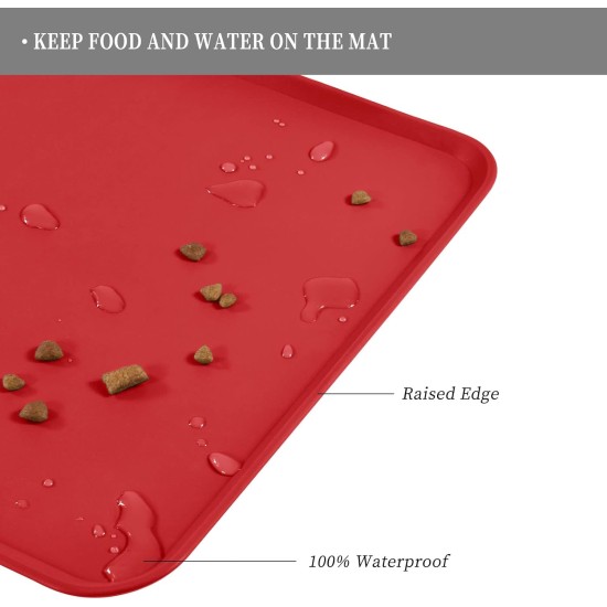 Reopet Silicone Pet Feeding Mats, Waterproof Dog and Cat Place Mats with Raised Edges, Dog and Cat Bowl Mats, Choice of Sizes Reopet Silicone Pet Feeding Mats, Waterproof Dog and Cat Place Mats with Raised Edges, Dog and Cat Bowl Mats, Choice of Sizes