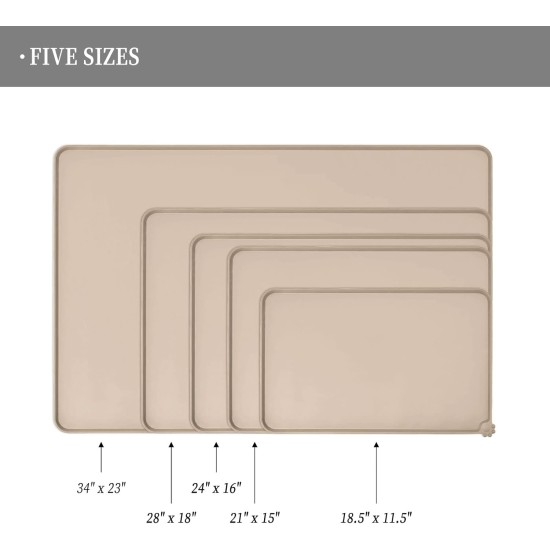Reopet Silicone Pet Feeding Mats, Waterproof Dog and Cat Place Mats with Raised Edges, Dog and Cat Bowl Mats, Choice of Sizes Reopet Silicone Pet Feeding Mats, Waterproof Dog and Cat Place Mats with Raised Edges, Dog and Cat Bowl Mats, Choice of Sizes