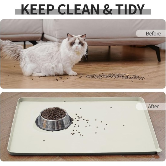 Reopet Silicone Pet Feeding Mats, Waterproof Dog and Cat Place Mats with Raised Edges, Dog and Cat Bowl Mats, Choice of Sizes Reopet Silicone Pet Feeding Mats, Waterproof Dog and Cat Place Mats with Raised Edges, Dog and Cat Bowl Mats, Choice of Sizes