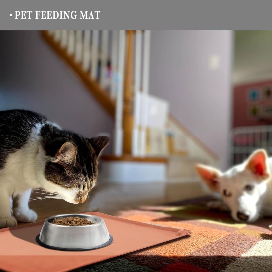 Reopet Silicone Pet Feeding Mats, Waterproof Dog and Cat Place Mats with Raised Edges, Dog and Cat Bowl Mats, Choice of Sizes Reopet Silicone Pet Feeding Mats, Waterproof Dog and Cat Place Mats with Raised Edges, Dog and Cat Bowl Mats, Choice of Sizes