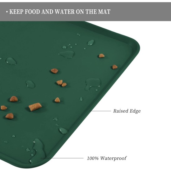 Reopet Silicone Pet Feeding Mats, Waterproof Dog and Cat Place Mats with Raised Edges, Dog and Cat Bowl Mats, Choice of Sizes Reopet Silicone Pet Feeding Mats, Waterproof Dog and Cat Place Mats with Raised Edges, Dog and Cat Bowl Mats, Choice of Sizes