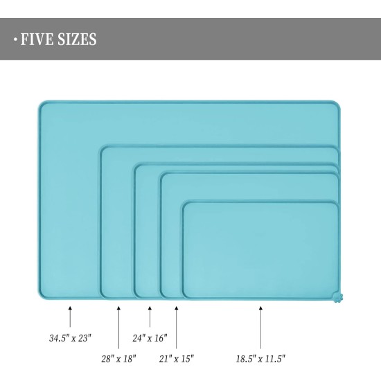 Reopet Silicone Pet Feeding Mats, Waterproof Dog and Cat Place Mats with Raised Edges, Dog and Cat Bowl Mats, Choice of Sizes Reopet Silicone Pet Feeding Mats, Waterproof Dog and Cat Place Mats with Raised Edges, Dog and Cat Bowl Mats, Choice of Sizes