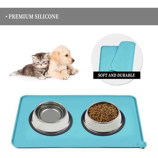 Reopet Silicone Pet Feeding Mats, Waterproof Dog and Cat Place Mats with Raised Edges, Dog and Cat Bowl Mats, Choice of Sizes Reopet Silicone Pet Feeding Mats, Waterproof Dog and Cat Place Mats with Raised Edges, Dog and Cat Bowl Mats, Choice of Sizes