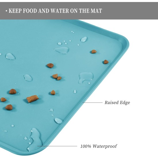 Reopet Silicone Pet Feeding Mats, Waterproof Dog and Cat Place Mats with Raised Edges, Dog and Cat Bowl Mats, Choice of Sizes Reopet Silicone Pet Feeding Mats, Waterproof Dog and Cat Place Mats with Raised Edges, Dog and Cat Bowl Mats, Choice of Sizes