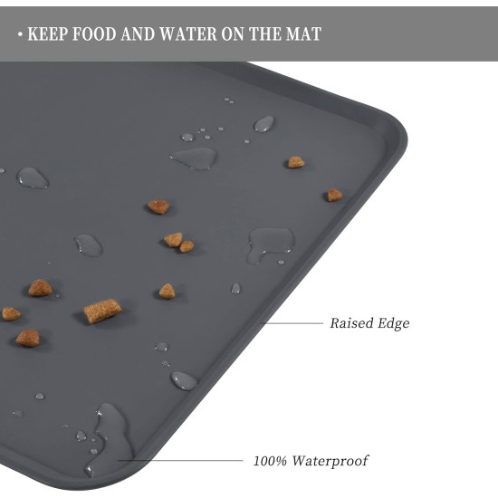 Reopet Silicone Pet Feeding Mats, Waterproof Dog and Cat Place Mats with Raised Edges, Dog and Cat Bowl Mats, Choice of Sizes Reopet Silicone Pet Feeding Mats, Waterproof Dog and Cat Place Mats with Raised Edges, Dog and Cat Bowl Mats, Choice of Sizes