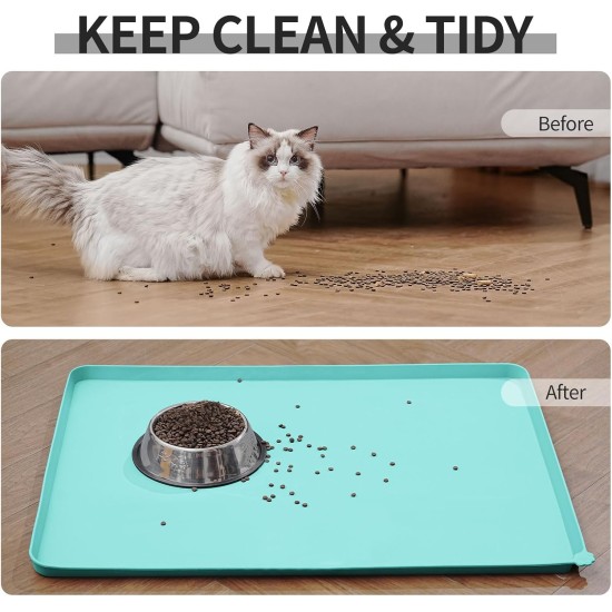 Reopet Silicone Pet Feeding Mats, Waterproof Dog and Cat Place Mats with Raised Edges, Dog and Cat Bowl Mats, Choice of Sizes Reopet Silicone Pet Feeding Mats, Waterproof Dog and Cat Place Mats with Raised Edges, Dog and Cat Bowl Mats, Choice of Sizes