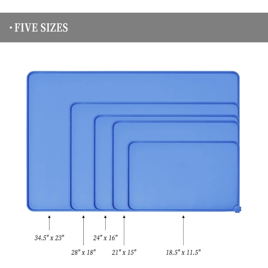 Reopet Silicone Pet Feeding Mats, Waterproof Dog and Cat Place Mats with Raised Edges, Dog and Cat Bowl Mats, Choice of Sizes Reopet Silicone Pet Feeding Mats, Waterproof Dog and Cat Place Mats with Raised Edges, Dog and Cat Bowl Mats, Choice of Sizes