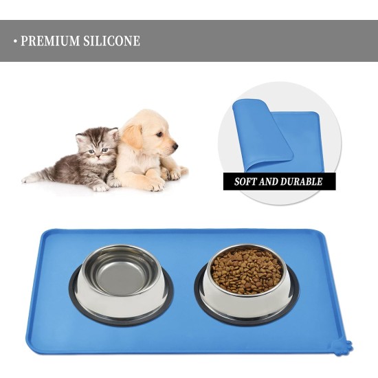 Reopet Silicone Pet Feeding Mats, Waterproof Dog and Cat Place Mats with Raised Edges, Dog and Cat Bowl Mats, Choice of Sizes Reopet Silicone Pet Feeding Mats, Waterproof Dog and Cat Place Mats with Raised Edges, Dog and Cat Bowl Mats, Choice of Sizes