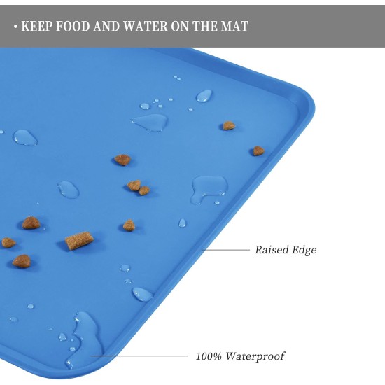 Reopet Silicone Pet Feeding Mats, Waterproof Dog and Cat Place Mats with Raised Edges, Dog and Cat Bowl Mats, Choice of Sizes Reopet Silicone Pet Feeding Mats, Waterproof Dog and Cat Place Mats with Raised Edges, Dog and Cat Bowl Mats, Choice of Sizes