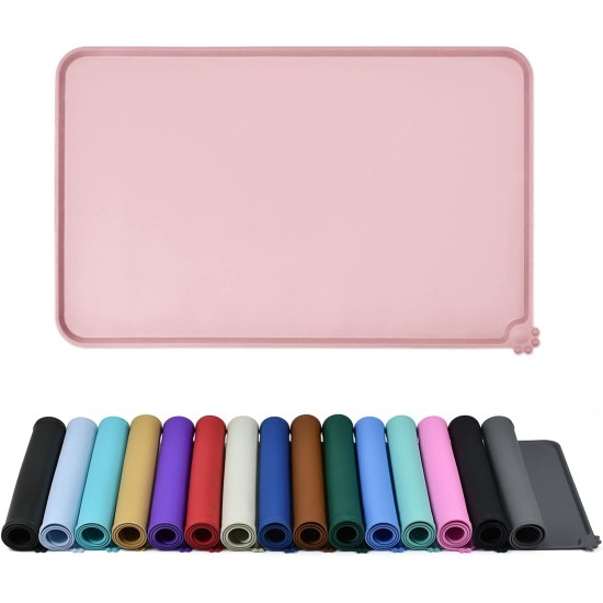 Reopet Silicone Pet Feeding Mats, Waterproof Dog and Cat Place Mats with Raised Edges, Dog and Cat Bowl Mats, Choice of Sizes Reopet Silicone Pet Feeding Mats, Waterproof Dog and Cat Place Mats with Raised Edges, Dog and Cat Bowl Mats, Choice of Sizes