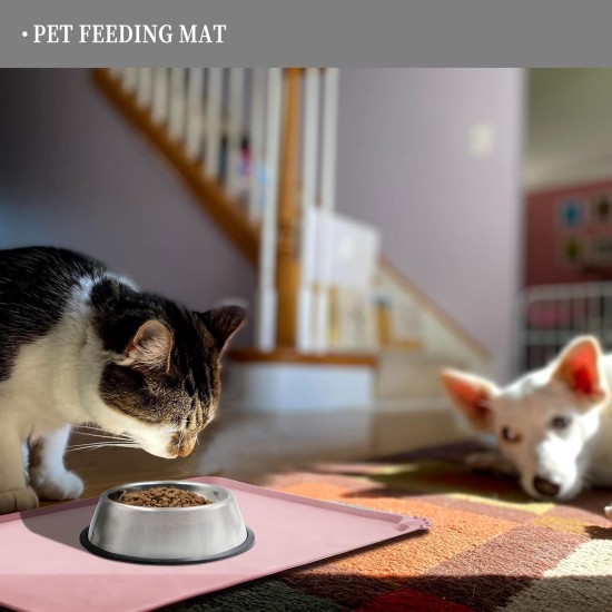 Reopet Silicone Pet Feeding Mats, Waterproof Dog and Cat Place Mats with Raised Edges, Dog and Cat Bowl Mats, Choice of Sizes Reopet Silicone Pet Feeding Mats, Waterproof Dog and Cat Place Mats with Raised Edges, Dog and Cat Bowl Mats, Choice of Sizes