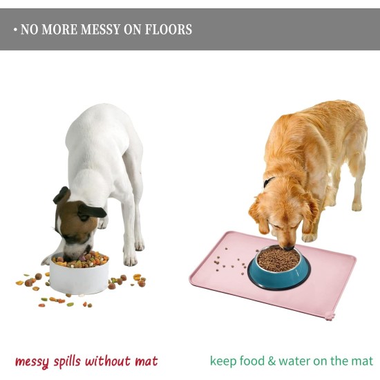 Reopet Silicone Pet Feeding Mats, Waterproof Dog and Cat Place Mats with Raised Edges, Dog and Cat Bowl Mats, Choice of Sizes Reopet Silicone Pet Feeding Mats, Waterproof Dog and Cat Place Mats with Raised Edges, Dog and Cat Bowl Mats, Choice of Sizes