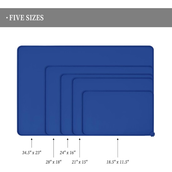 Reopet Silicone Pet Feeding Mats, Waterproof Dog and Cat Place Mats with Raised Edges, Dog and Cat Bowl Mats, Choice of Sizes Reopet Silicone Pet Feeding Mats, Waterproof Dog and Cat Place Mats with Raised Edges, Dog and Cat Bowl Mats, Choice of Sizes