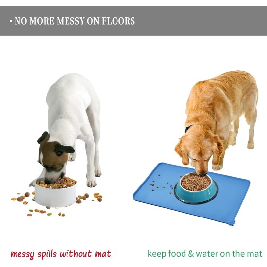 Reopet Silicone Pet Feeding Mats, Waterproof Dog and Cat Place Mats with Raised Edges, Dog and Cat Bowl Mats, Choice of Sizes Reopet Silicone Pet Feeding Mats, Waterproof Dog and Cat Place Mats with Raised Edges, Dog and Cat Bowl Mats, Choice of Sizes