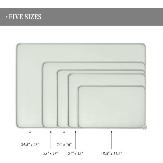 Reopet Silicone Pet Feeding Mats, Waterproof Dog and Cat Place Mats with Raised Edges, Dog and Cat Bowl Mats, Choice of Sizes Reopet Silicone Pet Feeding Mats, Waterproof Dog and Cat Place Mats with Raised Edges, Dog and Cat Bowl Mats, Choice of Sizes
