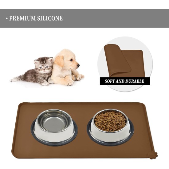 Reopet Silicone Pet Feeding Mats, Waterproof Dog and Cat Place Mats with Raised Edges, Dog and Cat Bowl Mats, Choice of Sizes Reopet Silicone Pet Feeding Mats, Waterproof Dog and Cat Place Mats with Raised Edges, Dog and Cat Bowl Mats, Choice of Sizes
