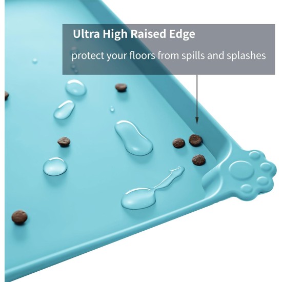 Reopet Silicone Pet Feeding Mats, Waterproof Dog and Cat Place Mats with Raised Edges, Dog and Cat Bowl Mats, Choice of Sizes Reopet Silicone Pet Feeding Mats, Waterproof Dog and Cat Place Mats with Raised Edges, Dog and Cat Bowl Mats, Choice of Sizes
