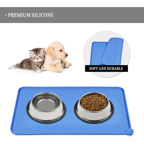 Reopet Silicone Pet Feeding Mats, Waterproof Dog and Cat Place Mats with Raised Edges, Dog and Cat Bowl Mats, Choice of Sizes Reopet Silicone Pet Feeding Mats, Waterproof Dog and Cat Place Mats with Raised Edges, Dog and Cat Bowl Mats, Choice of Sizes