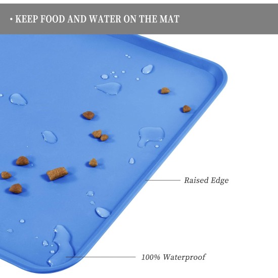 Reopet Silicone Pet Feeding Mats, Waterproof Dog and Cat Place Mats with Raised Edges, Dog and Cat Bowl Mats, Choice of Sizes Reopet Silicone Pet Feeding Mats, Waterproof Dog and Cat Place Mats with Raised Edges, Dog and Cat Bowl Mats, Choice of Sizes
