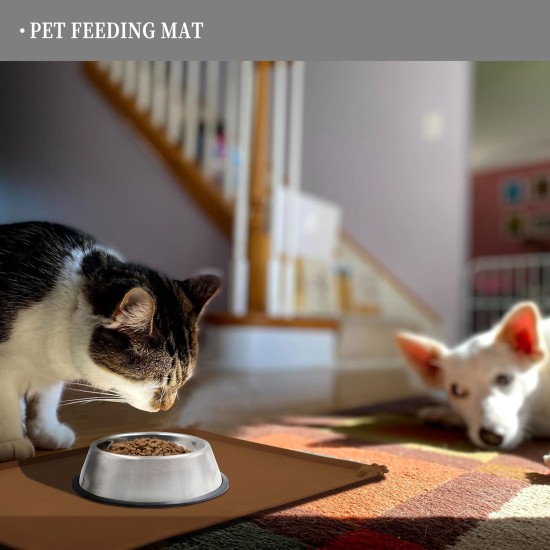 Reopet Silicone Pet Feeding Mats, Waterproof Dog and Cat Place Mats with Raised Edges, Dog and Cat Bowl Mats, Choice of Sizes Reopet Silicone Pet Feeding Mats, Waterproof Dog and Cat Place Mats with Raised Edges, Dog and Cat Bowl Mats, Choice of Sizes