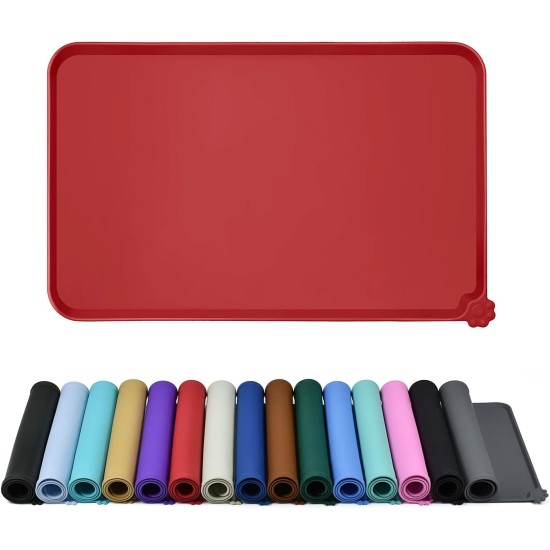 Reopet Silicone Pet Feeding Mats, Waterproof Dog and Cat Place Mats with Raised Edges, Dog and Cat Bowl Mats, Choice of Sizes Reopet Silicone Pet Feeding Mats, Waterproof Dog and Cat Place Mats with Raised Edges, Dog and Cat Bowl Mats, Choice of Sizes