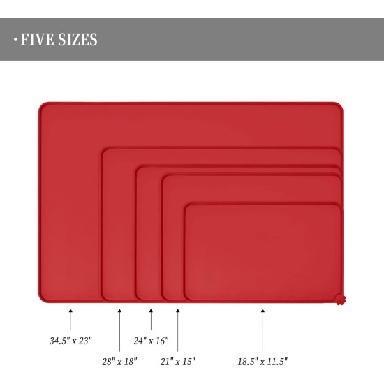 Reopet Silicone Pet Feeding Mats, Waterproof Dog and Cat Place Mats with Raised Edges, Dog and Cat Bowl Mats, Choice of Sizes Reopet Silicone Pet Feeding Mats, Waterproof Dog and Cat Place Mats with Raised Edges, Dog and Cat Bowl Mats, Choice of Sizes