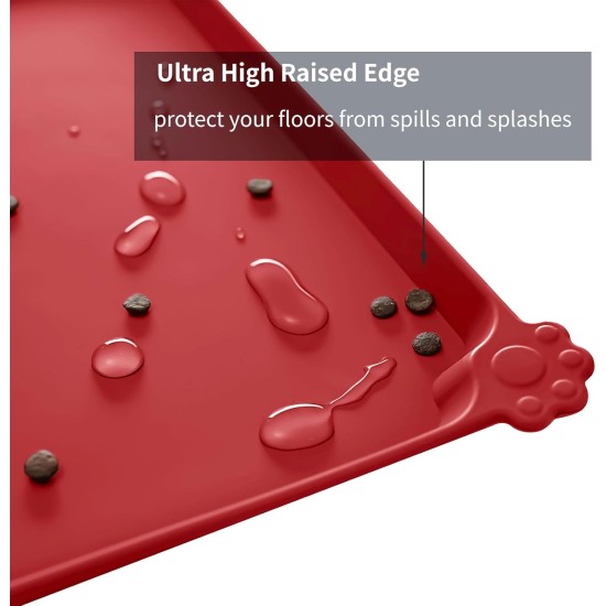 Reopet Silicone Pet Feeding Mats, Waterproof Dog and Cat Place Mats with Raised Edges, Dog and Cat Bowl Mats, Choice of Sizes Reopet Silicone Pet Feeding Mats, Waterproof Dog and Cat Place Mats with Raised Edges, Dog and Cat Bowl Mats, Choice of Sizes