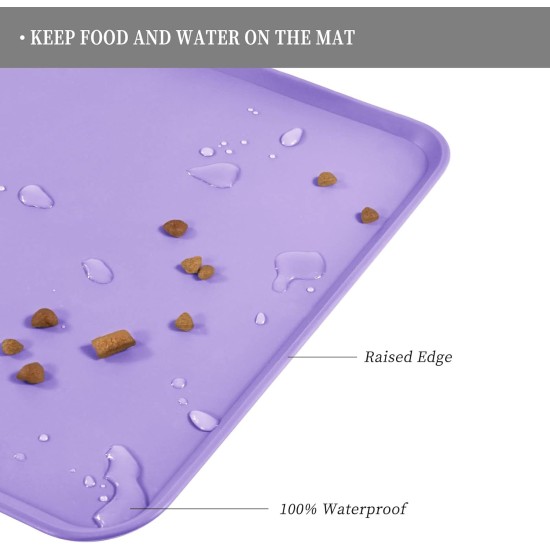 Reopet Silicone Pet Feeding Mats, Waterproof Dog and Cat Place Mats with Raised Edges, Dog and Cat Bowl Mats, Choice of Sizes Reopet Silicone Pet Feeding Mats, Waterproof Dog and Cat Place Mats with Raised Edges, Dog and Cat Bowl Mats, Choice of Sizes