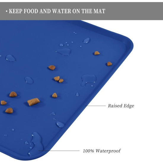 Reopet Silicone Pet Feeding Mats, Waterproof Dog and Cat Place Mats with Raised Edges, Dog and Cat Bowl Mats, Choice of Sizes Reopet Silicone Pet Feeding Mats, Waterproof Dog and Cat Place Mats with Raised Edges, Dog and Cat Bowl Mats, Choice of Sizes